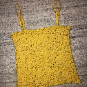 Brandy Melville yellow scrunched tank top
